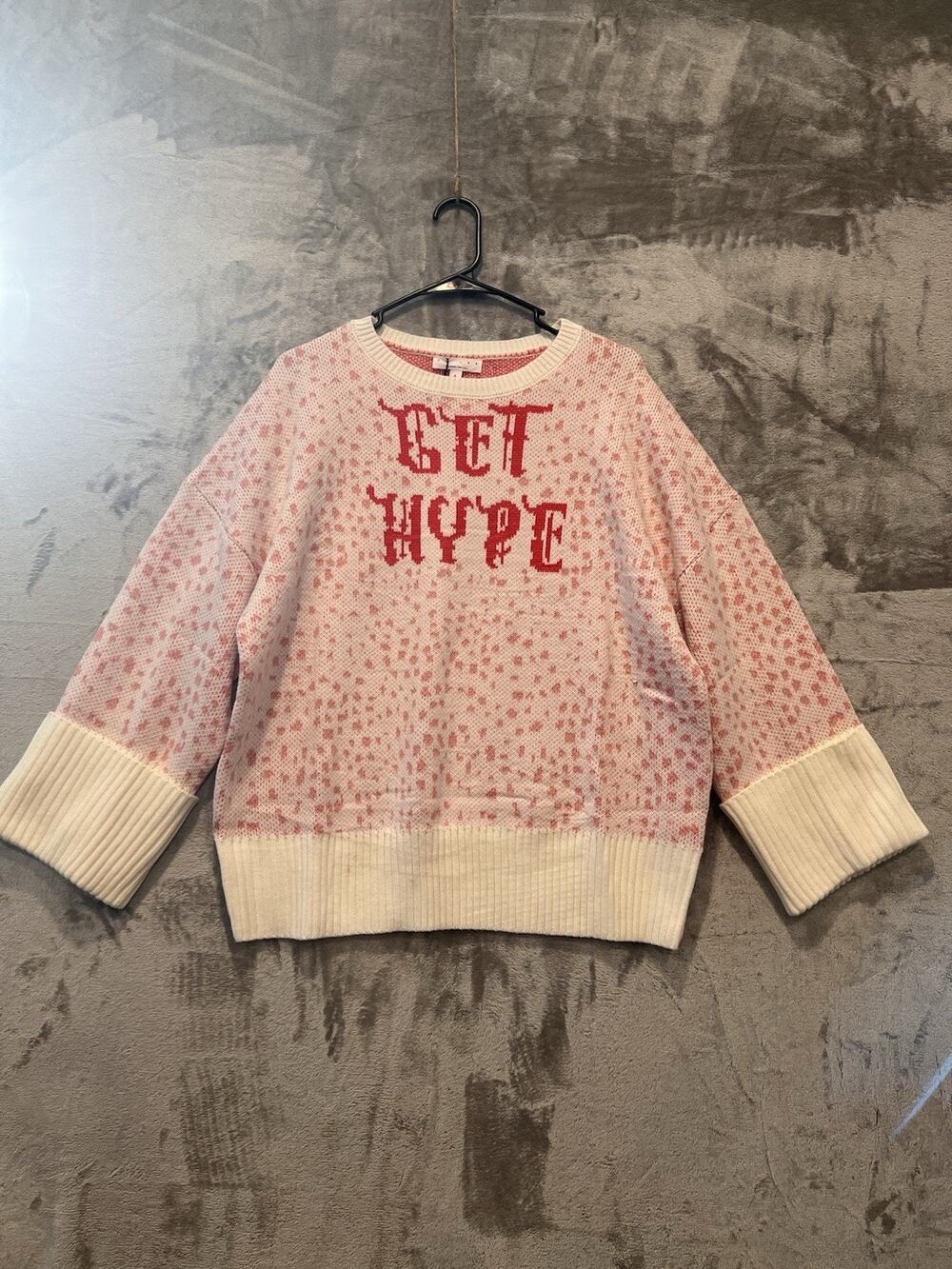 Get Hype Women’s Pullover Sweater Size Small Some Snags Exlura Pink & White NWT